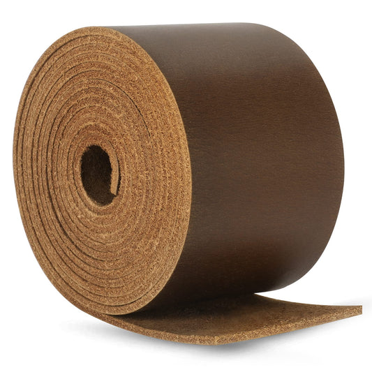 Ringsun 2 Inches Wide Flat Leather Straps for Crafts, Full Grain Leather Strips for Crafts, Tooling (2mm Thick 72.5 Inches Long Dark Brown)