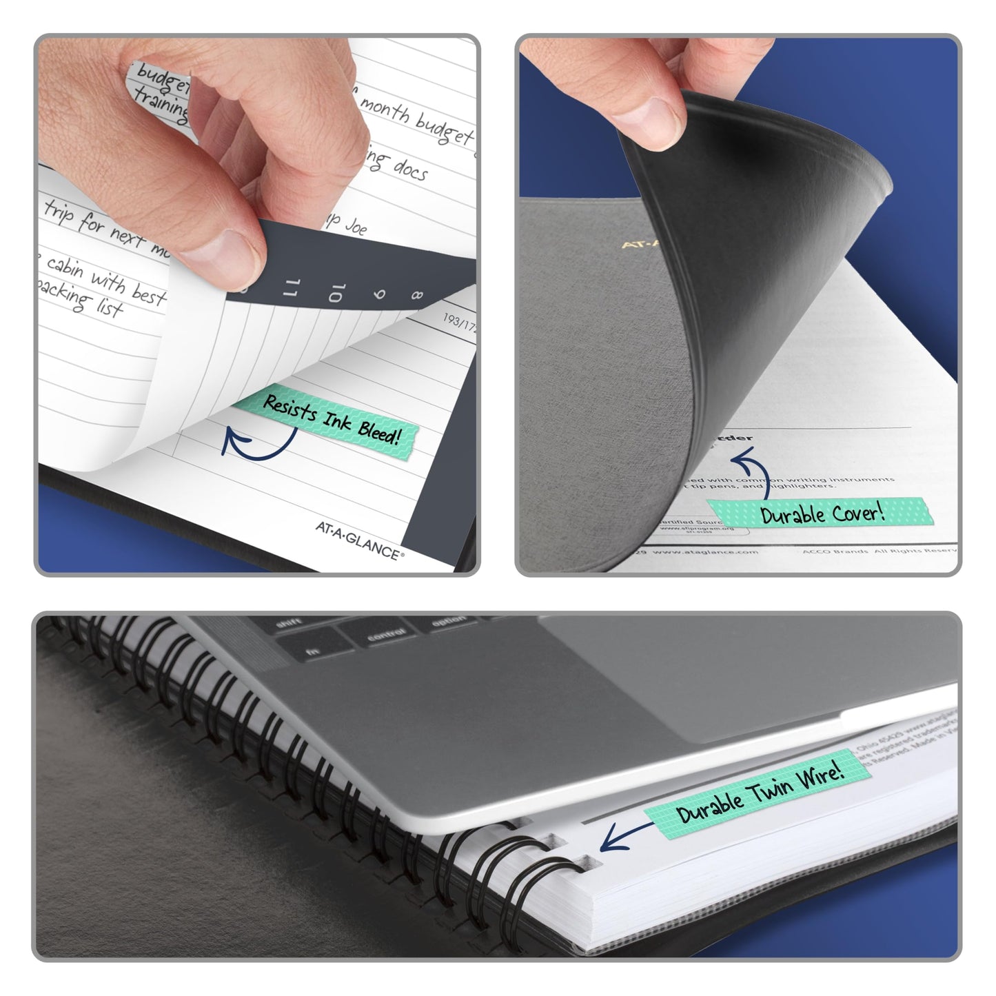 AT-A-GLANCE Planner 2026-2027 Weekly Academic 14-Month July-August Hourly Appointment Book, 5" x 8", Black (7010105)