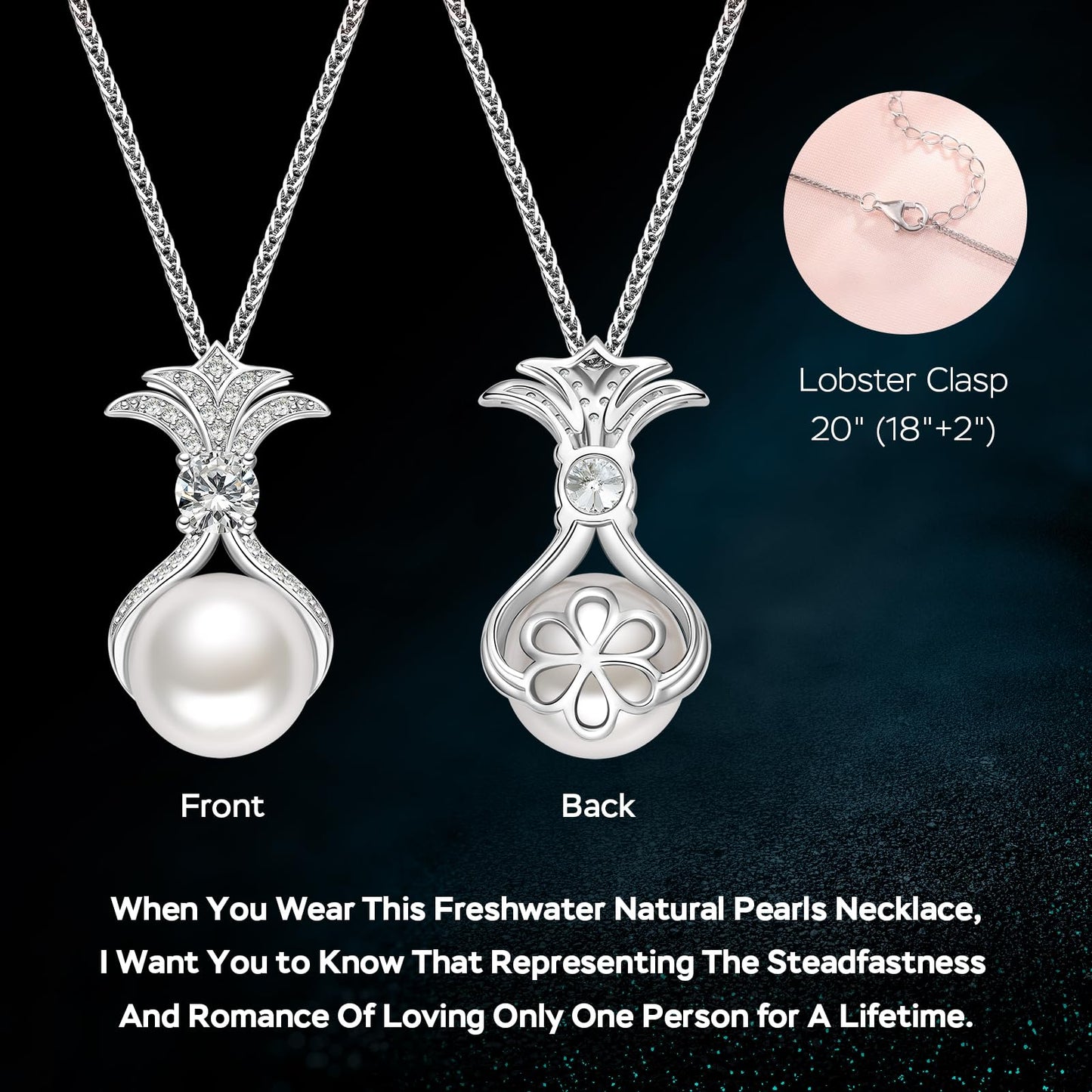 Pearl Necklaces for Women, Anniversary Birthday Gifts for Wife, Mom, Dauhter, Girlfriend, Grandma (White 12-13mm)