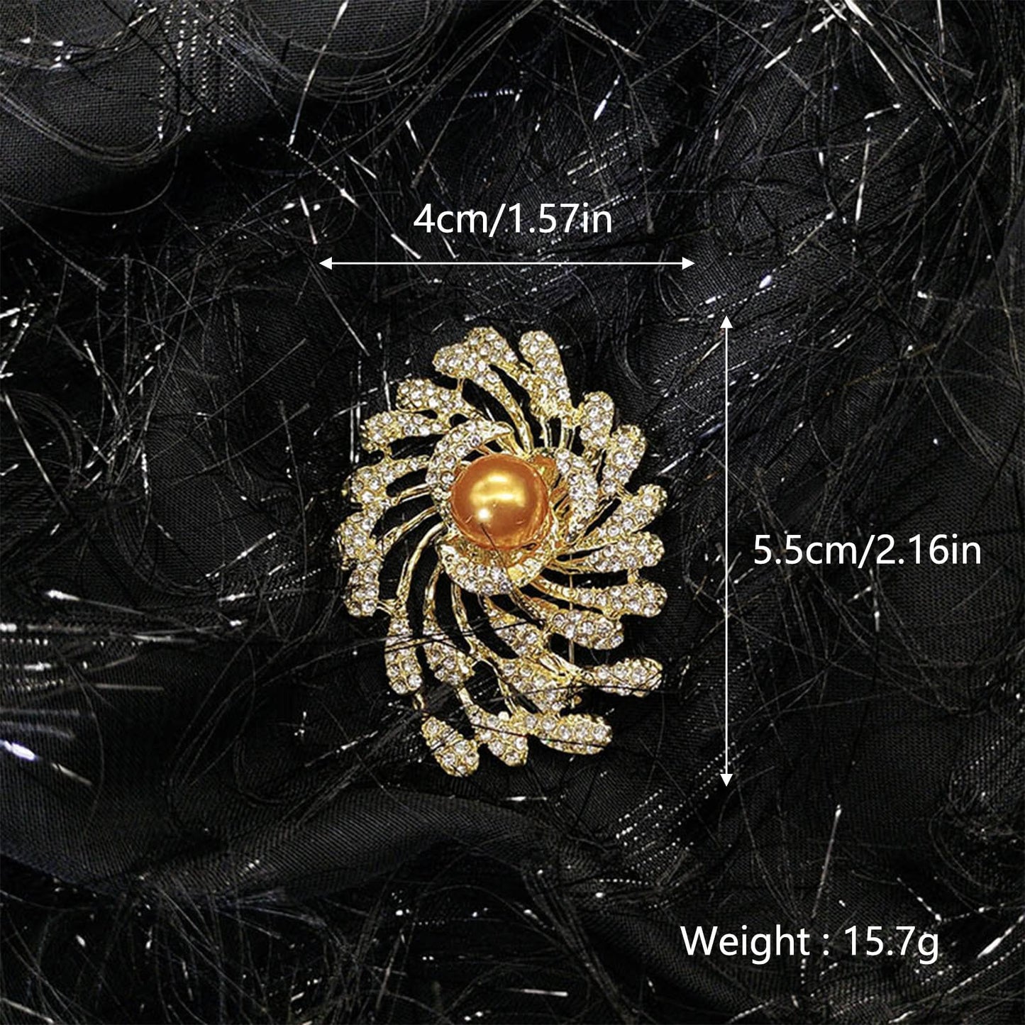 HETICA Women Animal Floral Brooch Pin Accessory Perfect as a Gift for Anniversary Celebrations, Parties, Or Everyday Wear (Fireworks)