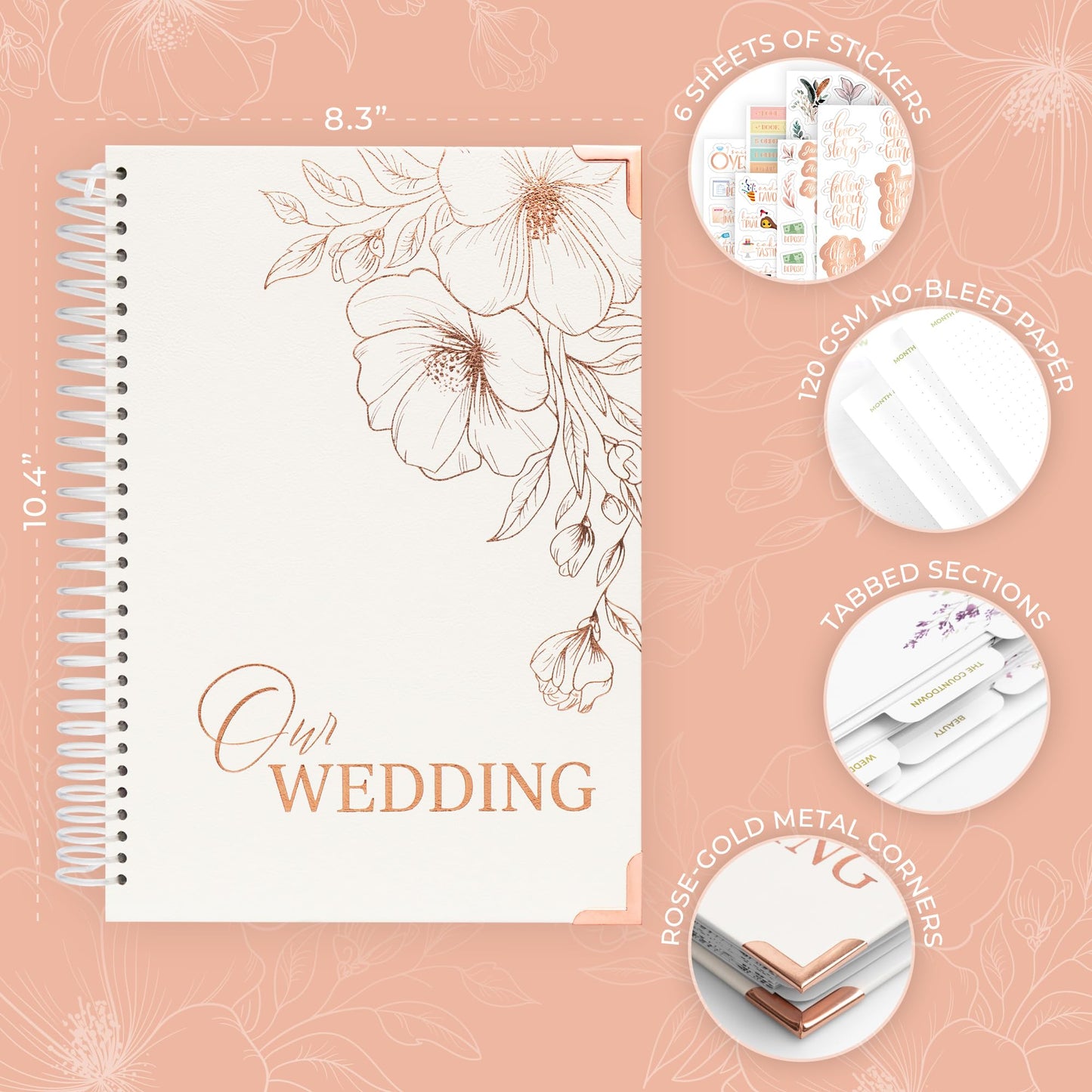 Clever Fox Wedding Planner Book and Organizer – Guided Wedding Planning Journal & Bridal Notebook with Tips & Checklists – Engagement Gifts for Bride or Engaged Couple (White, Gold Foil)