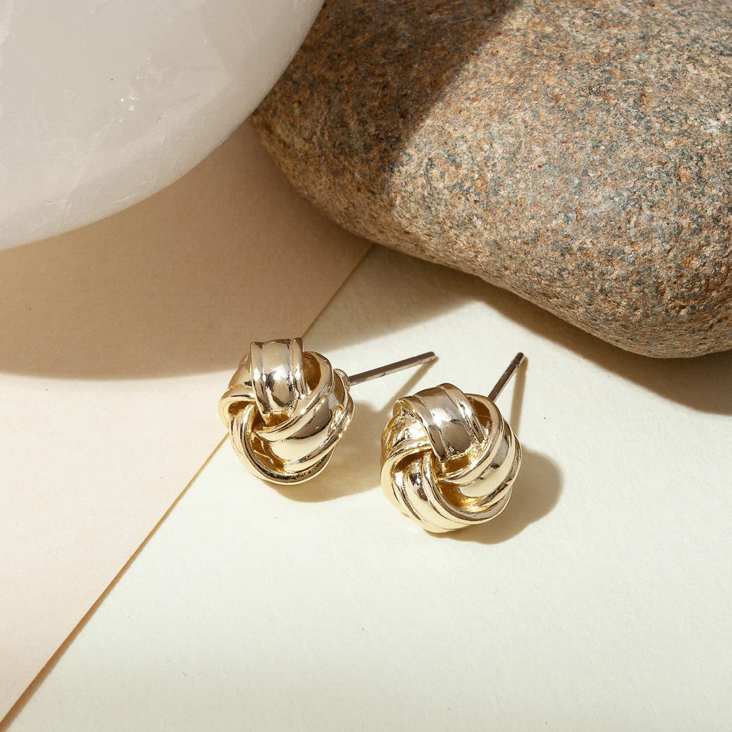 PAVOI 14K Rose Gold Plated 925 Sterling Silver Post Love Knot Stud Earrings | Gold Earrings for Women