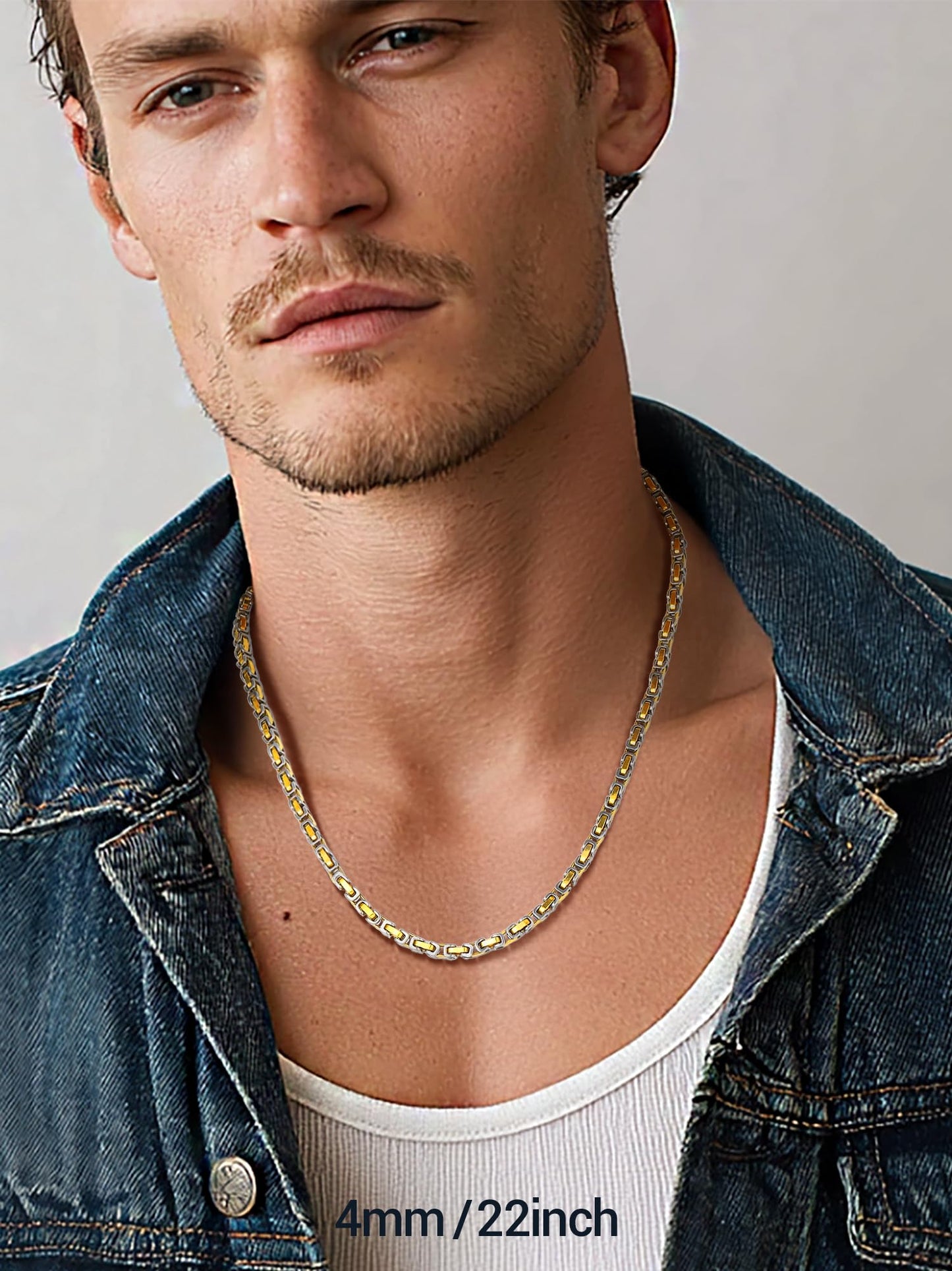 PROSTEEL Mens Necklace 4mm Stainless Steel Chain Necklace For Men Aesthetic Jewelry