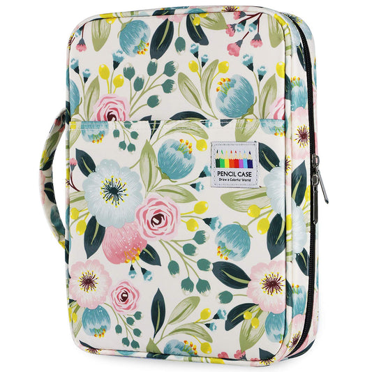 YOUSHARES 166 Slots Colored Pencil Case Holder - Pen Case Organizer with Multilayer Holder for Prismacolor Colored Pencils & Gel Pen of Adult & Artist (blossom)