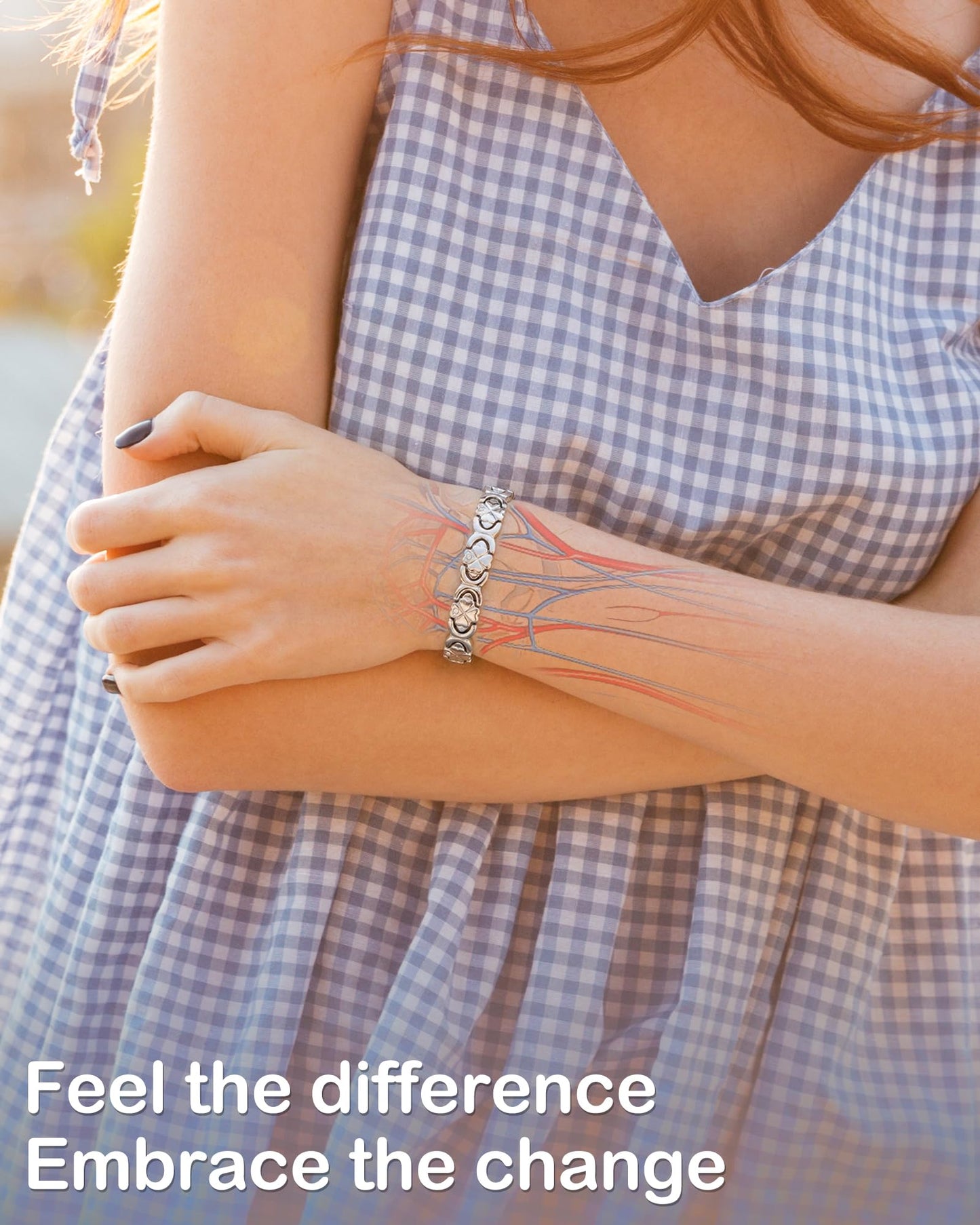 Feraco Pure Copper Bracelets for Women, Ultra Strength Magnetic Bracelet for Women with 3800 Gauss Magnet & Sparkling Cubic Zirconia, Flower Jewelry Gift, Infinite Symbol (Silver)