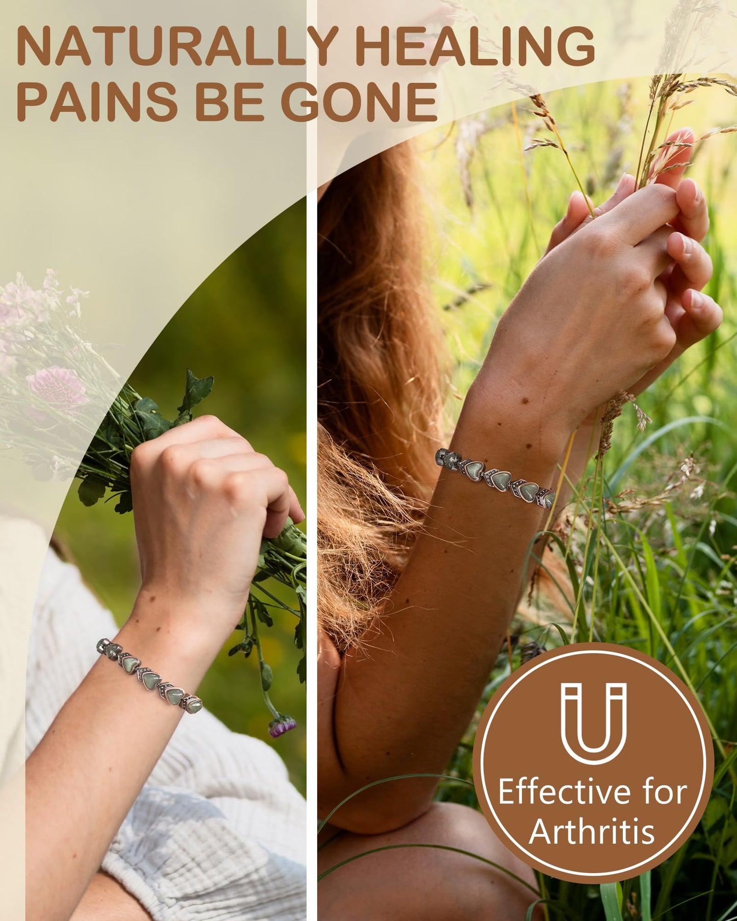Feraco Pure Copper Bracelets for Women, Ultra Strength Magnetic Bracelet with 3800 Gauss Magnets & Natural Aventurine, Adjustable Jewelry