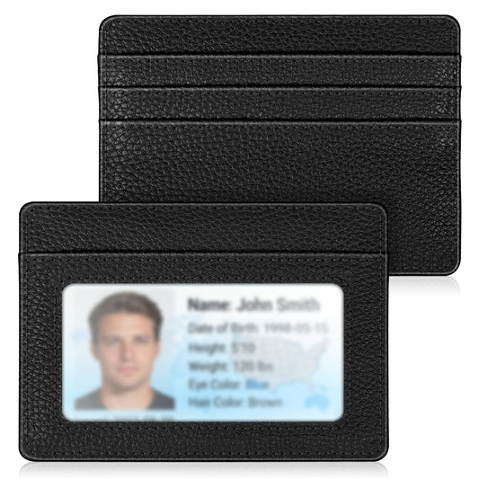 FINTIE Slim Minimalist Front Pocket Wallet, RFID Blocking Credit Card Holder Card Cases with ID Window for Men Women, Black