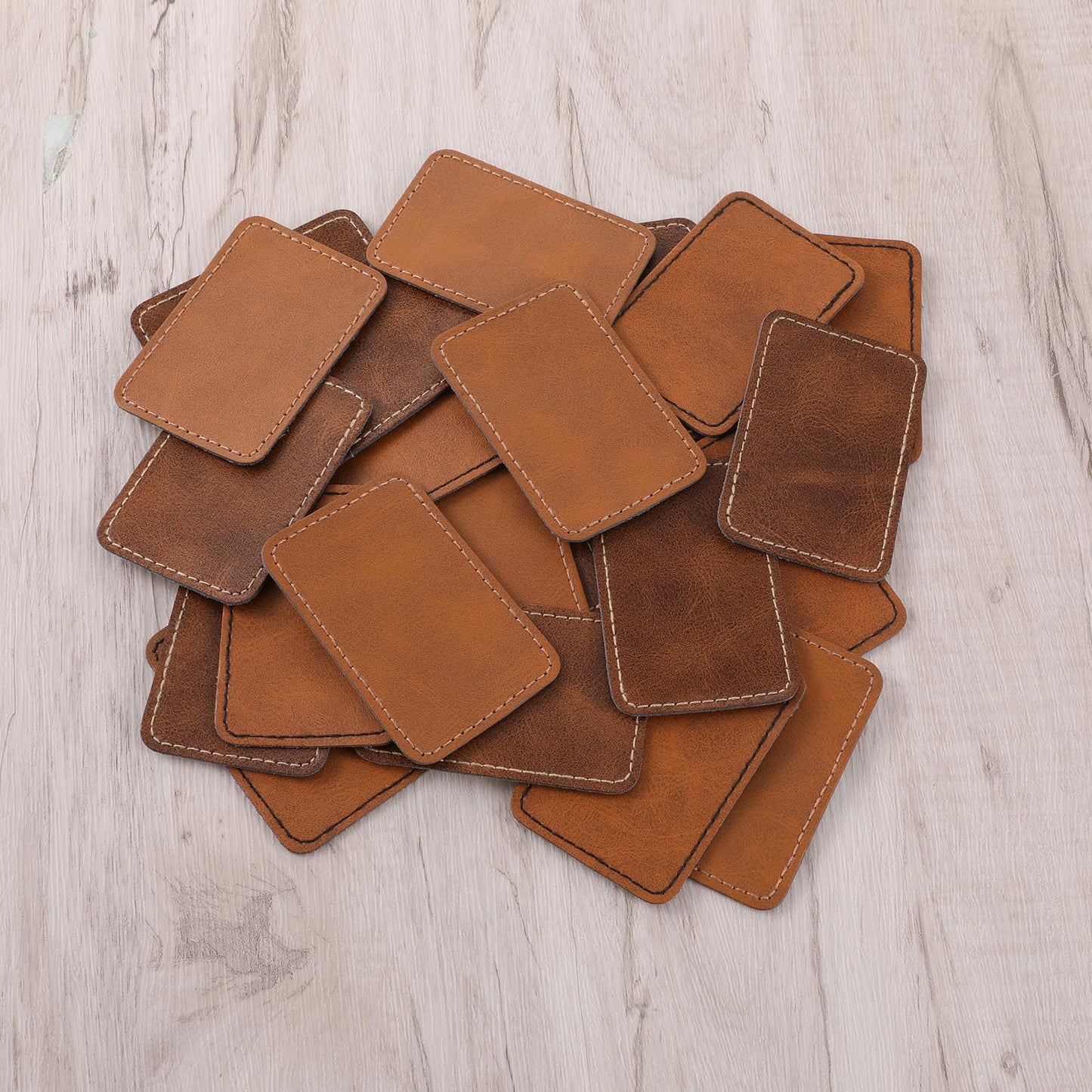 120 PCS Leather Patches for Hats, Blank Leatherette Hat Patches Iron on Patch Bulk Laserable for Repairing Hats and Clothing, Custom Laser Engraving and DIY Crafts-3 Colors