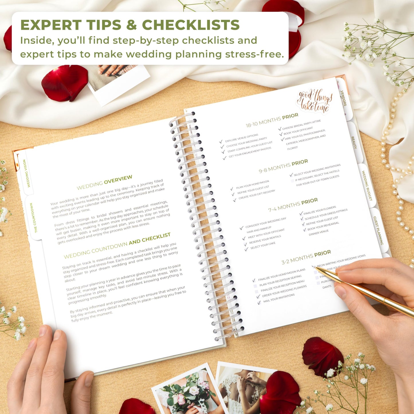 Clever Fox Wedding Planner Book and Organizer – Guided Wedding Planning Journal & Bridal Notebook with Tips & Checklists – Engagement Gifts for Bride or Engaged Couple (White, Gold Foil)