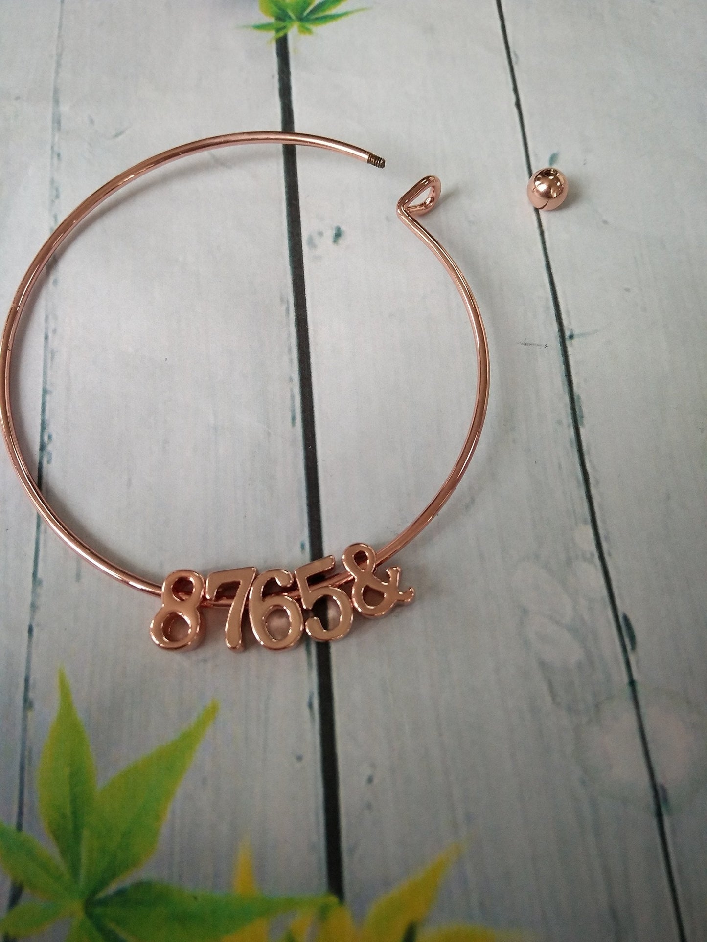 Dainty Personalized 5678 Bracelet Dance Gift Rose Gold Bangle for Dancer (Rose Gold)