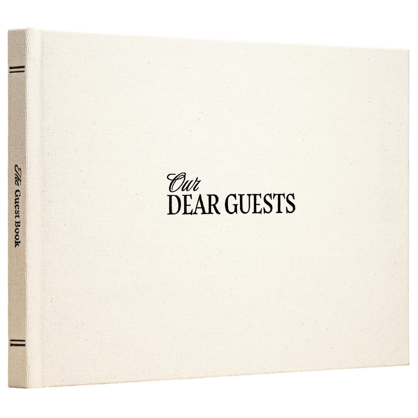 Kunitsa Co. Wedding Guest Book - Blank Sign in Book for Special Occasions, Oat Linen Cover