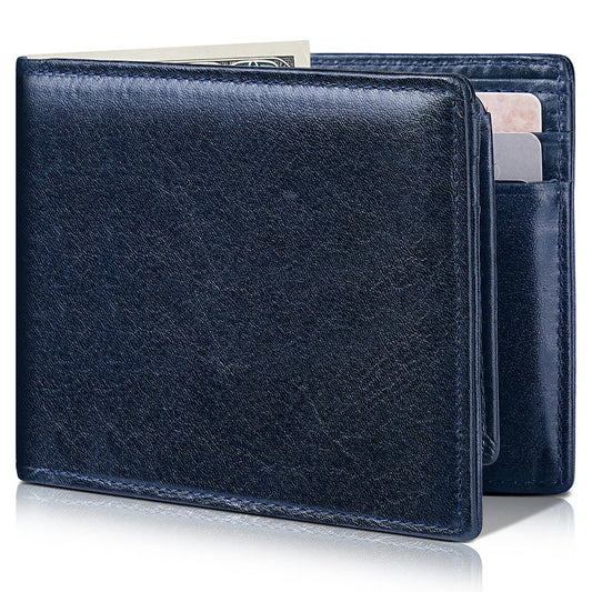 Artpaxy Mens Wallet Bifold Genuine Leather RFID Blocking Wallet for Men with 2 ID Windows 12 Card Holders 2 cash pockets 1 Gift Box