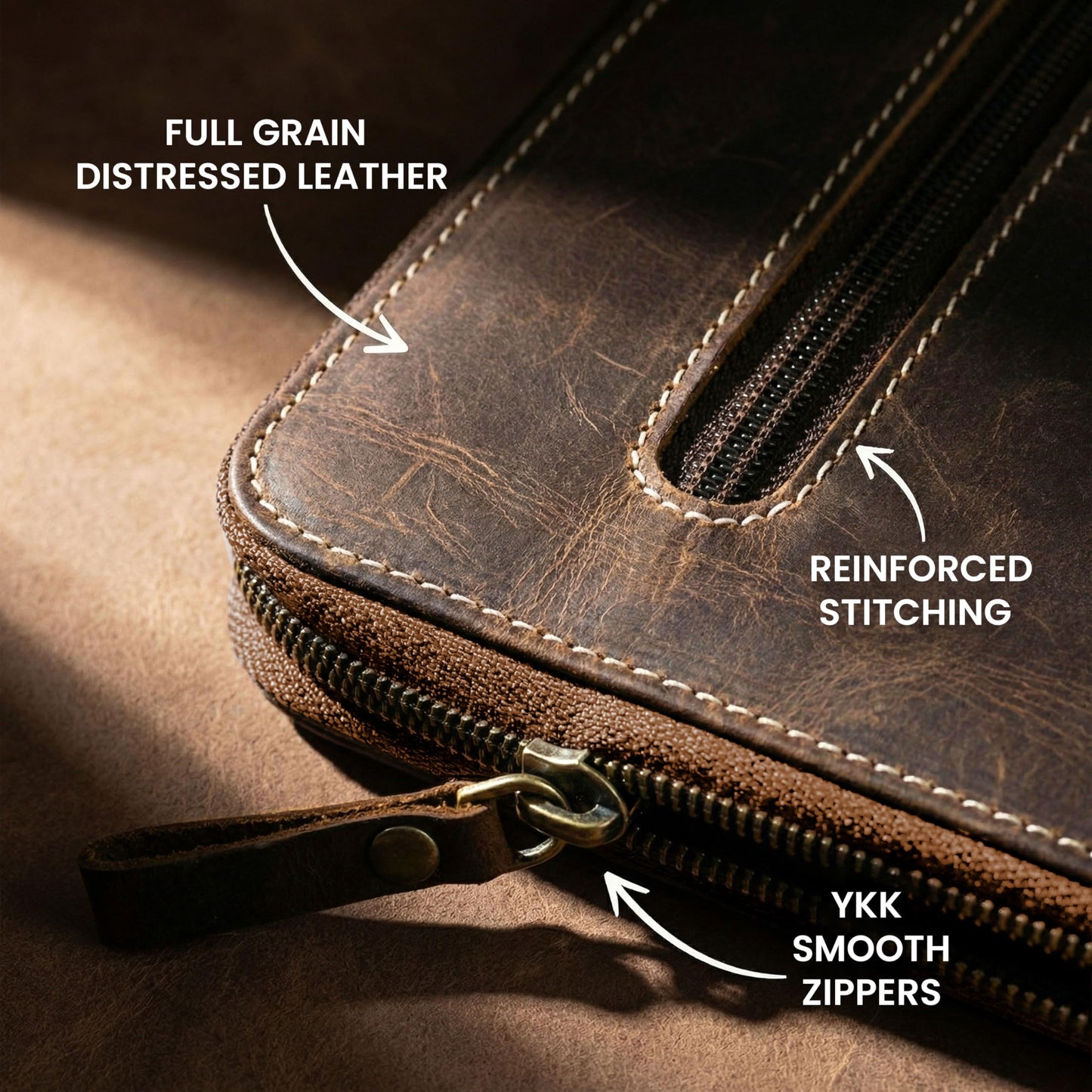 LEATHER VILLAGE Genuine Leather Zipper Portfolio Organizer - Professional Business 4 Ring Binder Padfolio Binder for Documents, Cards, iPad, Tablet, Phone, Resume Folder, Folio for Men & Women - Tan