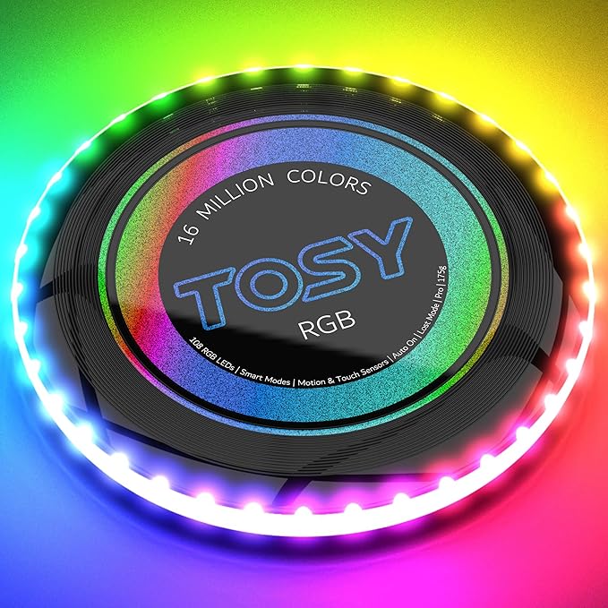 TOSY Bundle of 2 - Flying Disc 108 LEDs - RGB Black + Blue