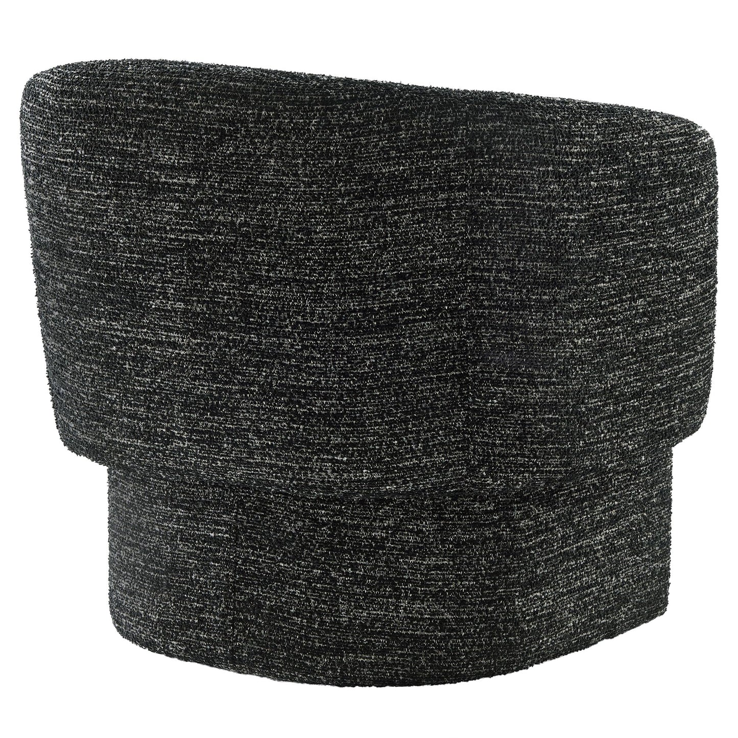 Modway Muse Comfy Barrel Accent Chair in Charcoal Boucle Fabric Cozy Round Reading Armchair – Upholstered Living Room Chair with Curved Back