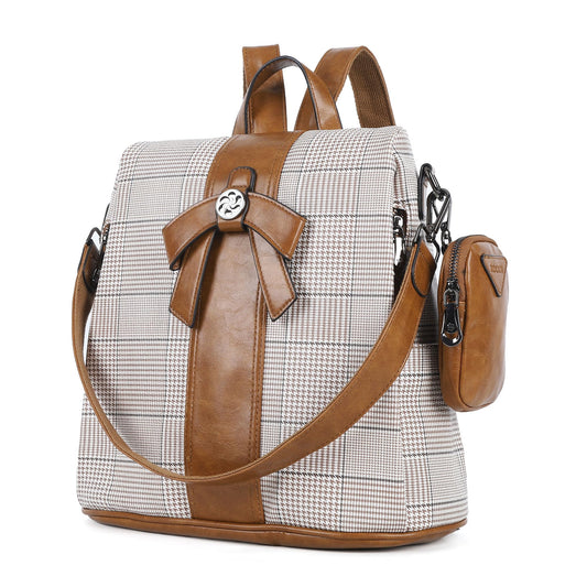 ZOCAI Backpack Purse for Women Fashion Backpack Purses PU Leather Daypacks Anti-Theft Shoulder Bag Satchel Purse(Brown)