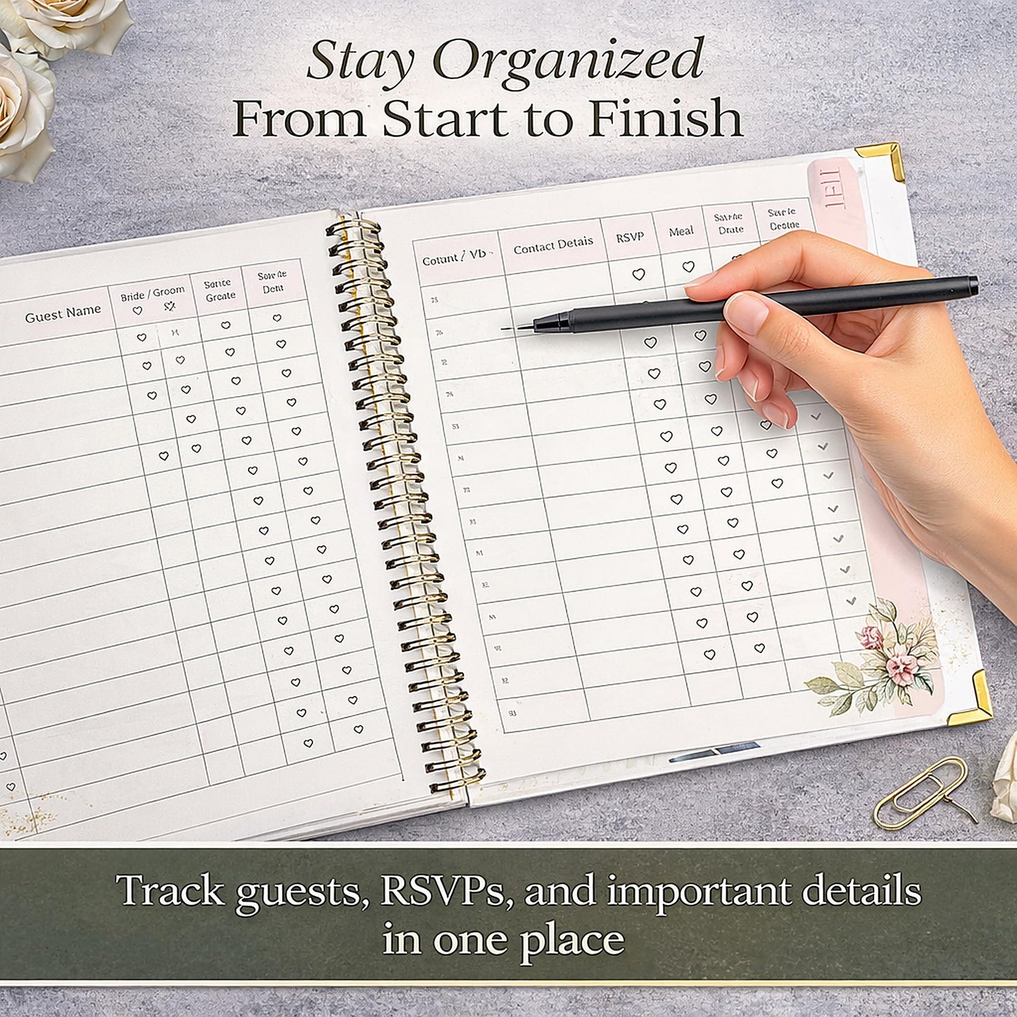 Wedding Planner Book and Organizer for Bride and Groom - Engagement Gift, Wedding Planner with Checklist, Timelines, & Budget Tracker - Includes Free QR Code for Exclusive Digital Tools.