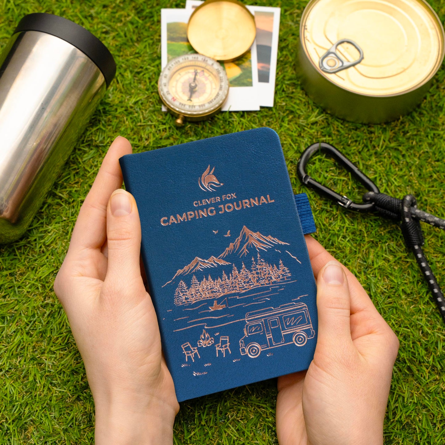 Clever Fox Camping Journal Pocket – Camping Log Book & Outdoor Adventure Journal – RV Travel Log Book – Gifts, Accessories & RV Essentials for Travel Trailers, 14 Trips, 3.7x5.7” (Mystic Blue)