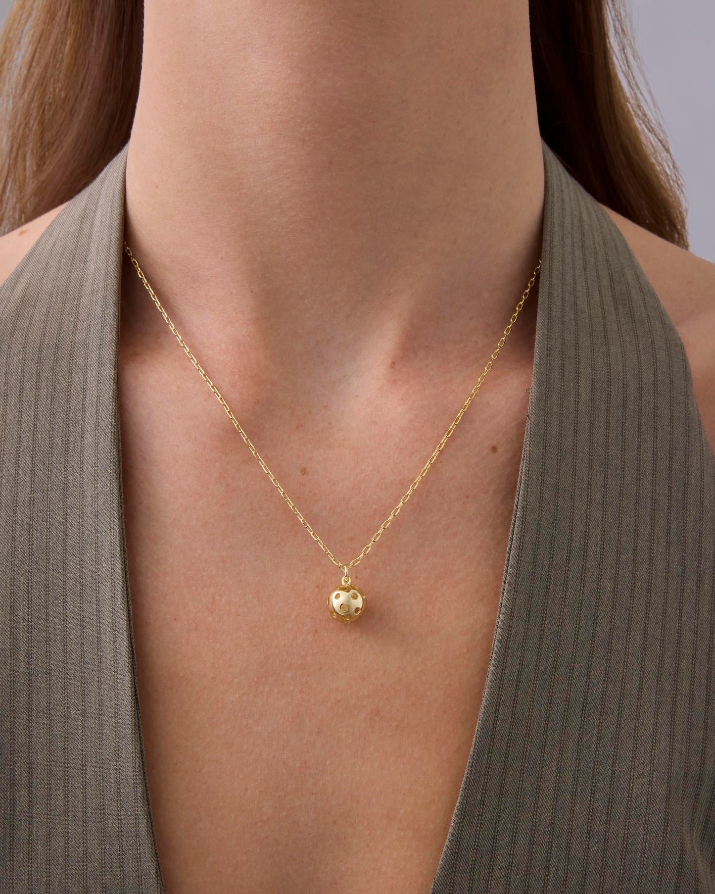 PAVOI 14K Yellow Gold Plated Pendant Chain Necklace for Women | Adjustable Pickleball Sport Charm Necklace