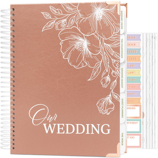 Clever Fox Wedding Planner Book and Organizer – Guided Wedding Planning Journal & Bridal Notebook with Tips & Checklists – Engagement Gifts for Bride or Engaged Couple (Rose Gold, White Foil)