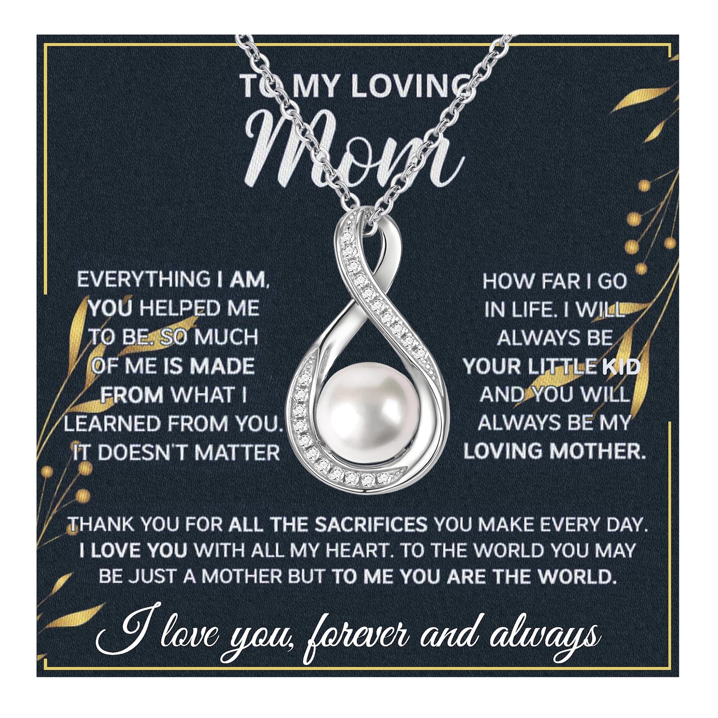 Mothers Day Gifts Mom Necklace For Women 925 Sterling Silver Mother Of Pearl Necklace Birthday Christmas Mom Gifts (MN1002Pearl8W, Sterling Sliver)