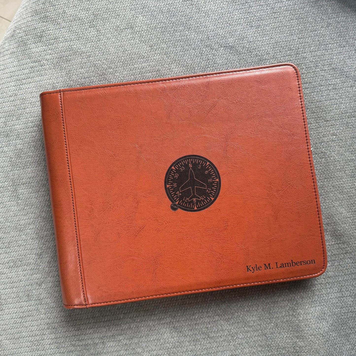 Gvalant Professional Vegan Leather Pilot Logbook, Pilot Journal for Letter Size Paper, Pilot Log Book Binder, Pilot Log Organizer, logbook Aviation Cover