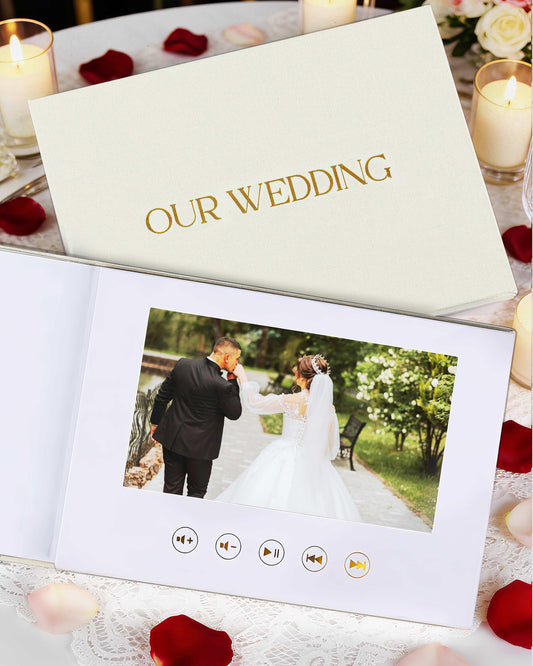 OLEEK Digital Memory Book (16GB)- Memory Wedding Book 7″ IPS HD Display- Wedding Video Book – Wedding Album Book – Memories Wedding Photo– Anniversary's Gifts – Wedding Gift
