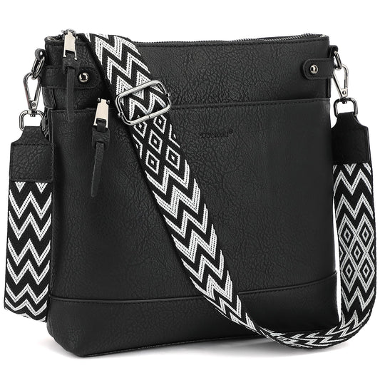 TANTOMI Vegan Leather Crossbody Bags for Women Hobo Travel Purse with Guitar Strap Trendy Women's Handbags with 6 Card Slots