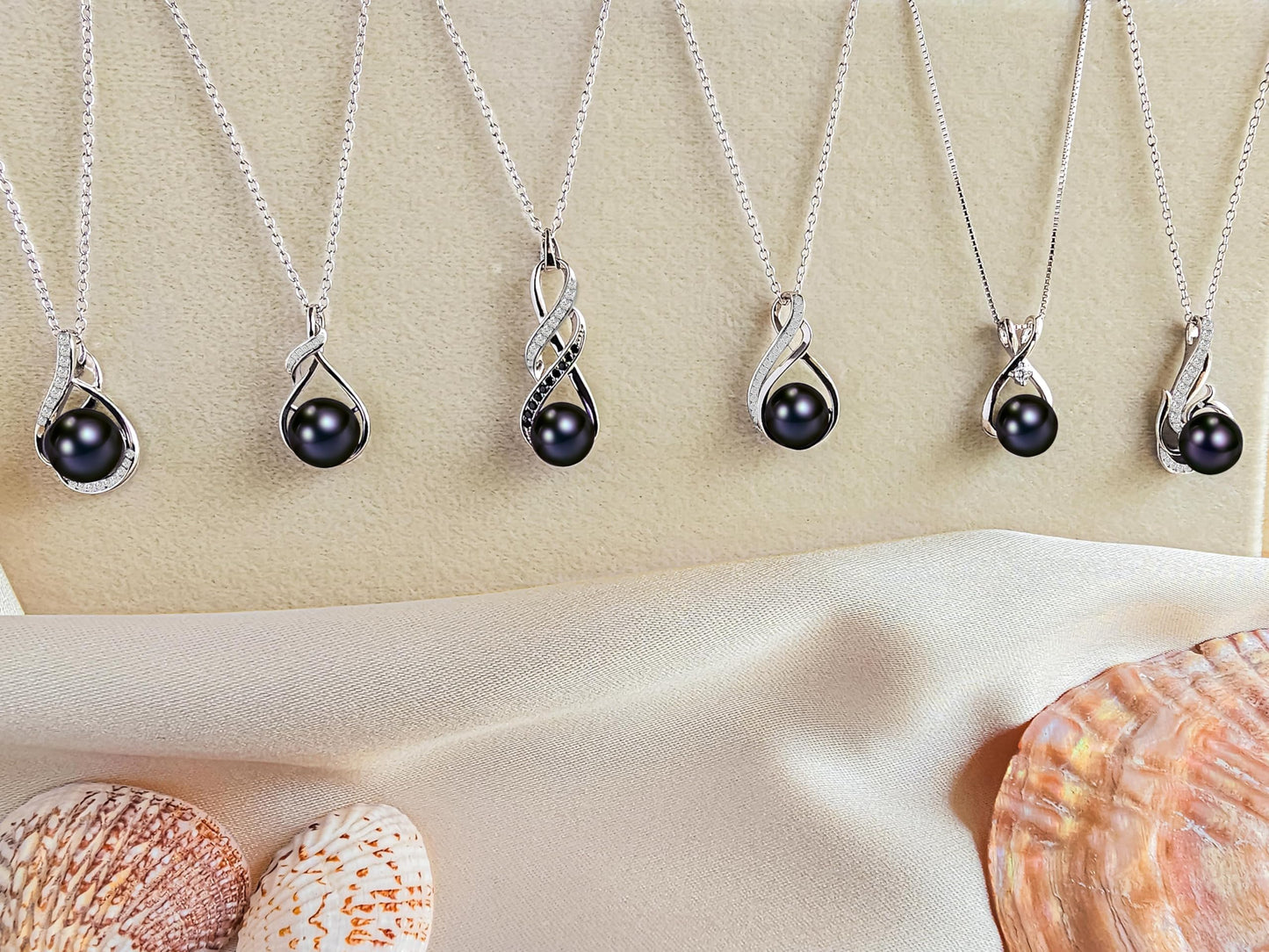 PEARLURA Black pearl necklace for women (Natural AAA+ 9mm) - Wedding anniversary's gift for wife (925 sterling Silver)- christmas gifts for wife - Real pearls necklace for women - black pearls necklace - pearl pendant