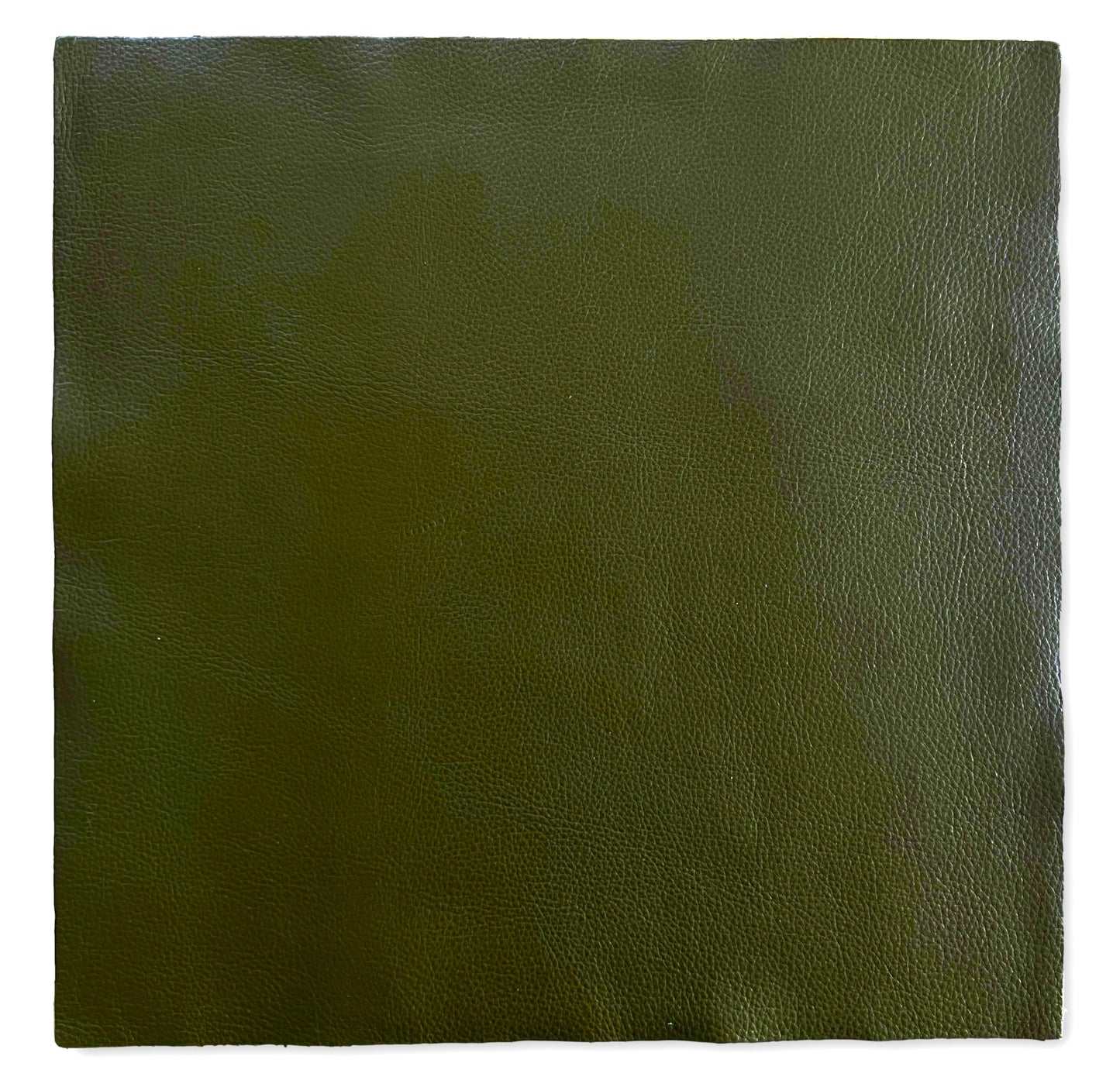 Natural Grain Cow Leathers: 12'' x 12'' Pre-Cut Leather Pieces (Olive, 3 Pieces)