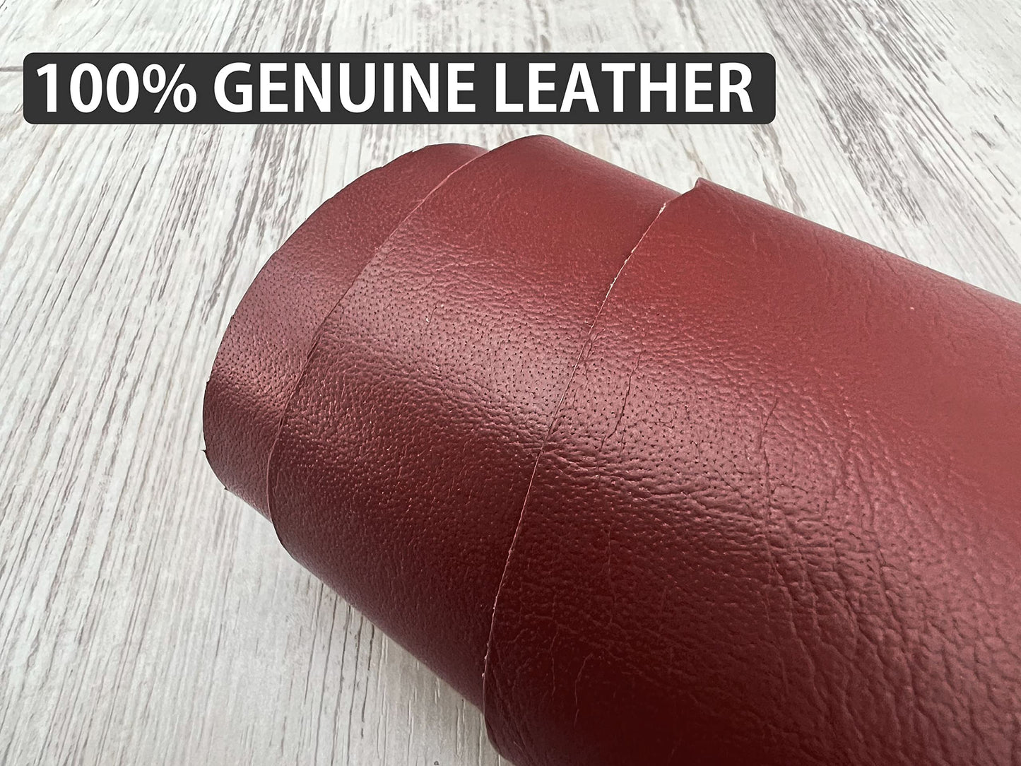 2 Pieces of Mahogany 14x14 Inch Genuine Leather Pieces Real Cowhide Full Grain Sheets for Crafting Leatherworking Leathercraft Repair Crafts Offcuts TPS13526
