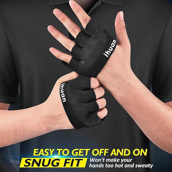 ihuan New Weight Lifting Gym Workout Gloves Men & Women, Great for Weightlifting, Exercise, Training, Fitness