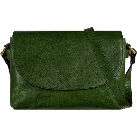 Time Resistance Leather Crossbody Bag for Women - Handbag, Shoulder Bag, Messenger Purse (Green) - Gift Box Included