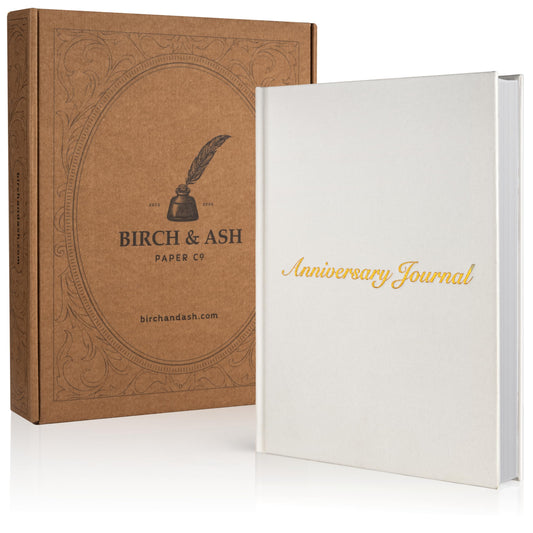 Birch & Ash Paper Co. Wedding Anniversary Journal for Couples, Guided Memory Book with Prompts, 348 Pages, Heirloom Quality Keepsake Gift