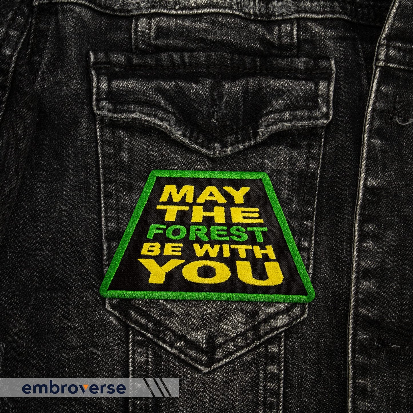 EMBROVERSE May The Forest Be with You Travel Patch - Funny Embroidered Iron On Patches - Size: 3.9 x 2.4 inches