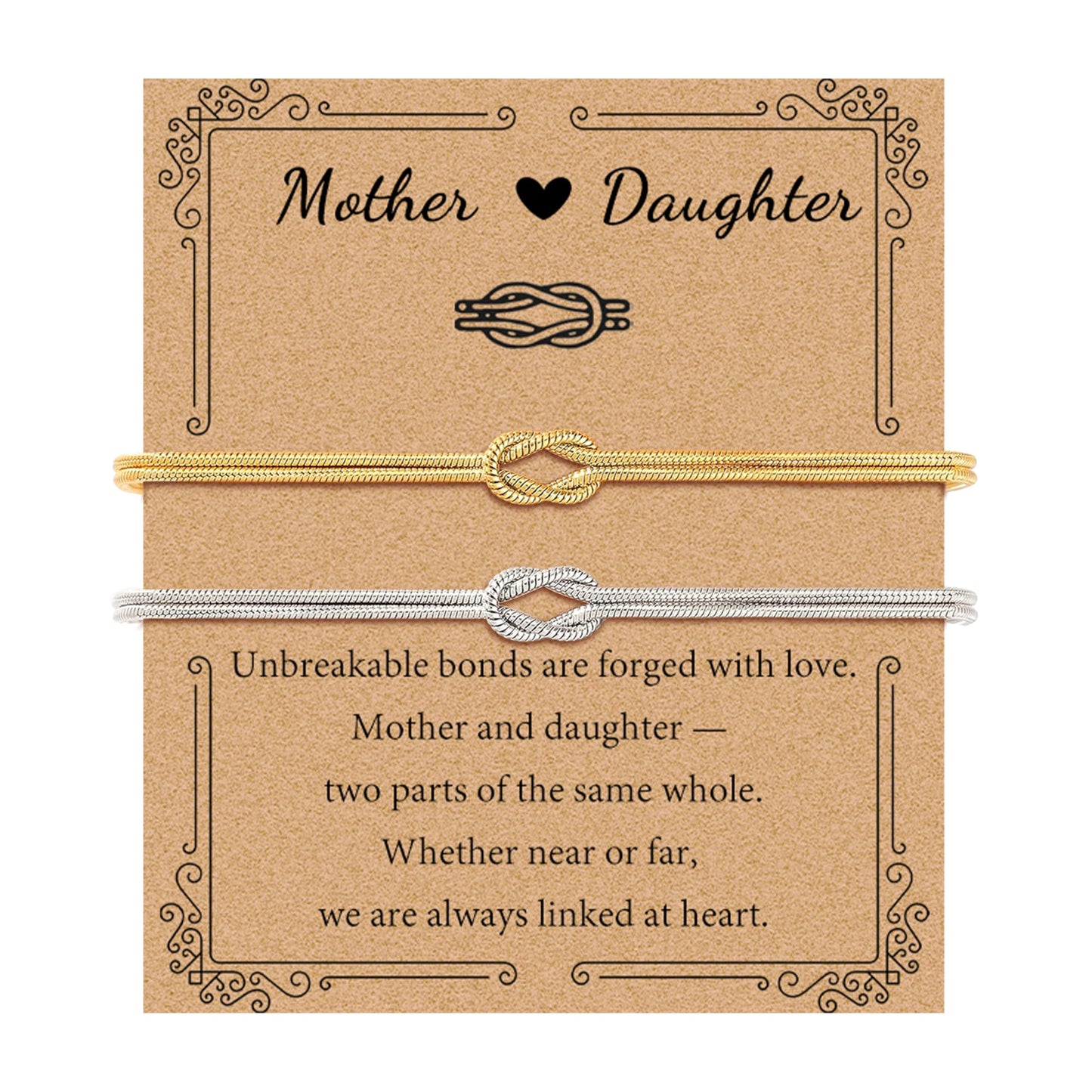 GRCLD Matching Bracelets for Couples Love Knot Bracelet Pinky Promise Soulmate Relationship Friendship Bracelets Forever Infinity Jewelry Gifts for Women Teen Her Him (Mom-Daughter-GS)