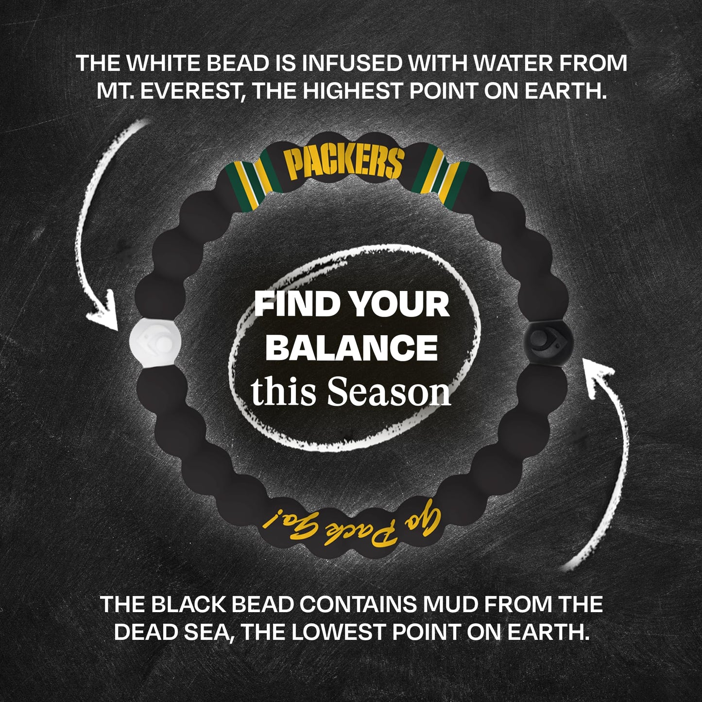 Lokai NFL Football Collection Silicone Beaded Bracelet, Green Bay Packers Classic (Medium) - Silicone Jewelry Beaded Friendship Bracelet for Women & Men - Sports Team Gear, Apparel & Accessories