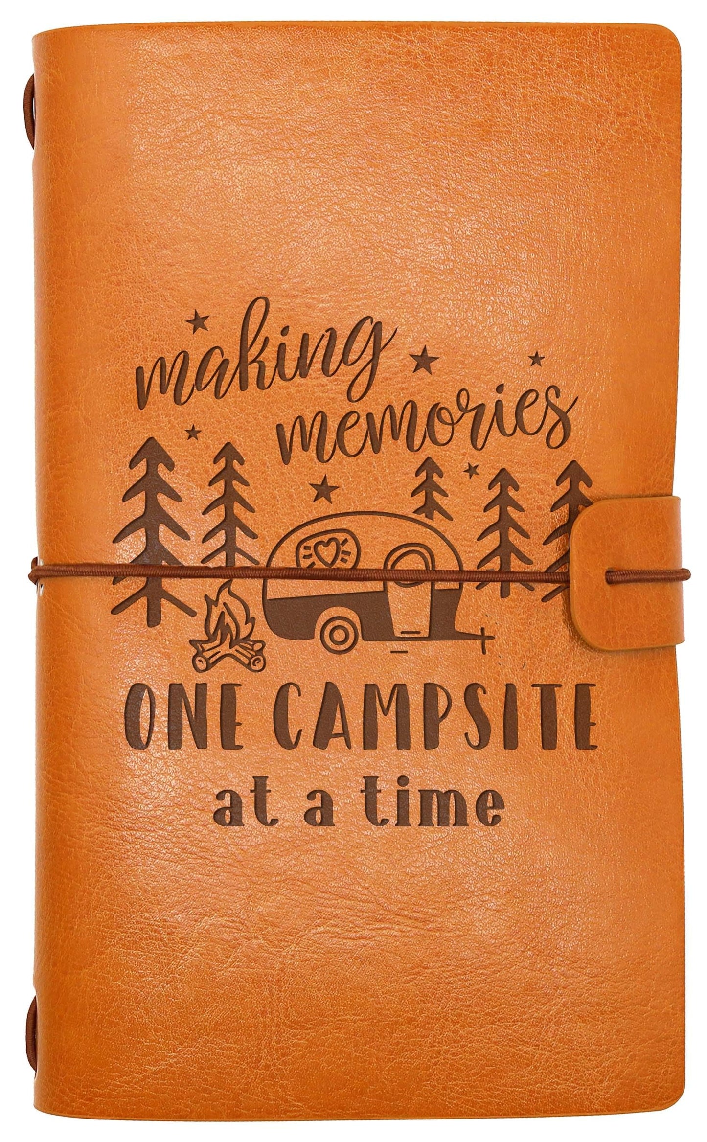 ZVMIS Travel Memory Journal-Making Memories One Campsite at a Time-Travel Enthusiast Camper Birthday Christmas Graduation Retirement Gift for Traveler-Refillable Travel Photo Diary Keepsake Notebook