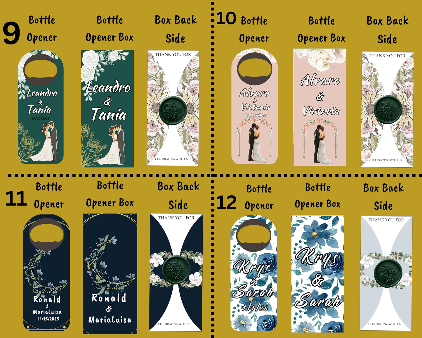 Wedding Bottle Opener Magnet Personalized Wedding Favors for Guests in Bulk, Custom Magnetic Bottle Opener Party Favor, Wedding Souvenirs Thank You Gift, Bridal Shower Favor (20-200 Pack)