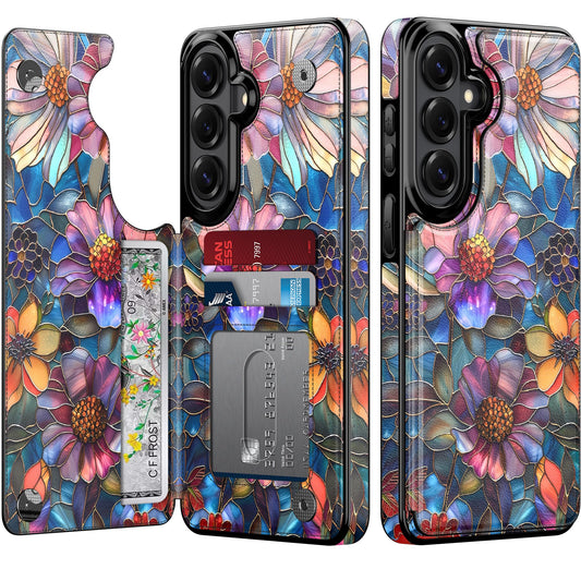 bemal Wallet Case for Samsung Galaxy S26, Floral PU Leather Phone Cover with Card Holder Slots, RFID Blocking, Kickstand, Cute Aesthetic Protective Case for Women Girls, Vibrant Defined Blossoms