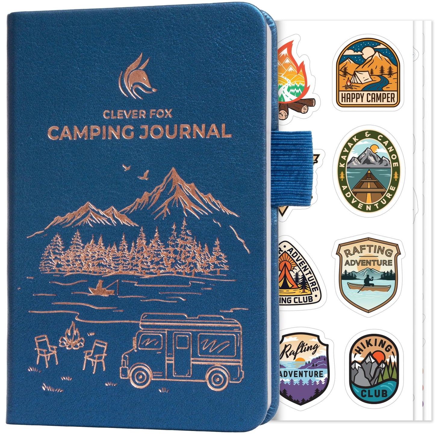Clever Fox Camping Journal Pocket – Camping Log Book & Outdoor Adventure Journal – RV Travel Log Book – Gifts, Accessories & RV Essentials for Travel Trailers, 14 Trips, 3.7x5.7” (Mystic Blue)