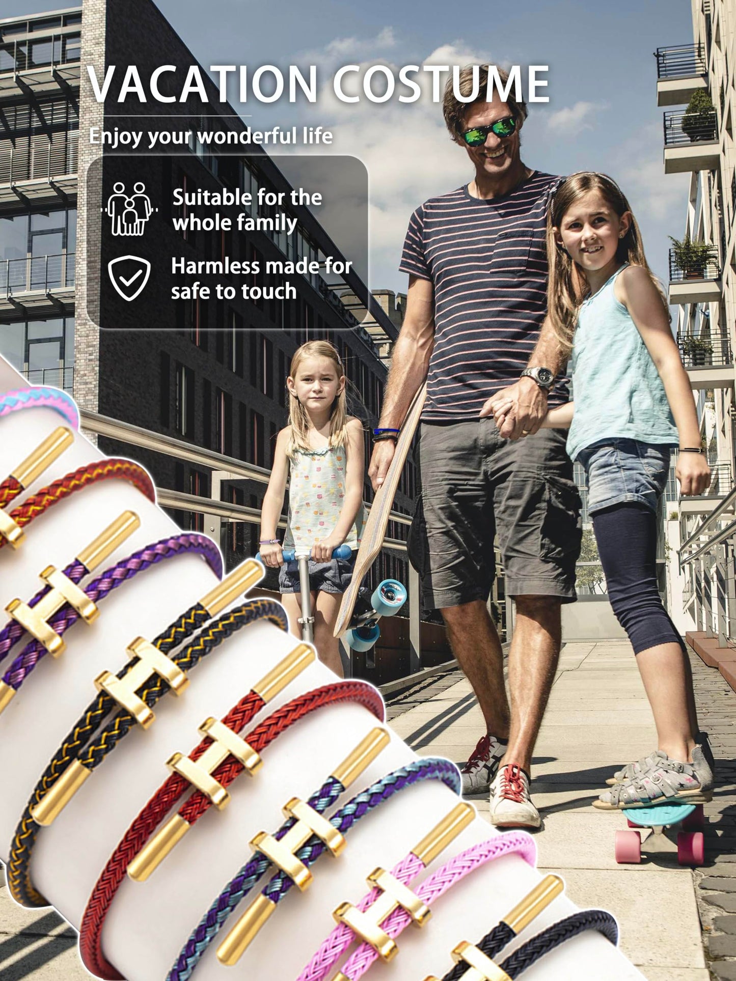 PPbuky Steel Bracelet Link, Adjustable H-shape Wire Rope Bracelet, Lucky Jewelry with Titanium Buckle for Birthday, Valentine's, Graduation, Fashion Gift for Women, Men, Lovers, Friends, Silver