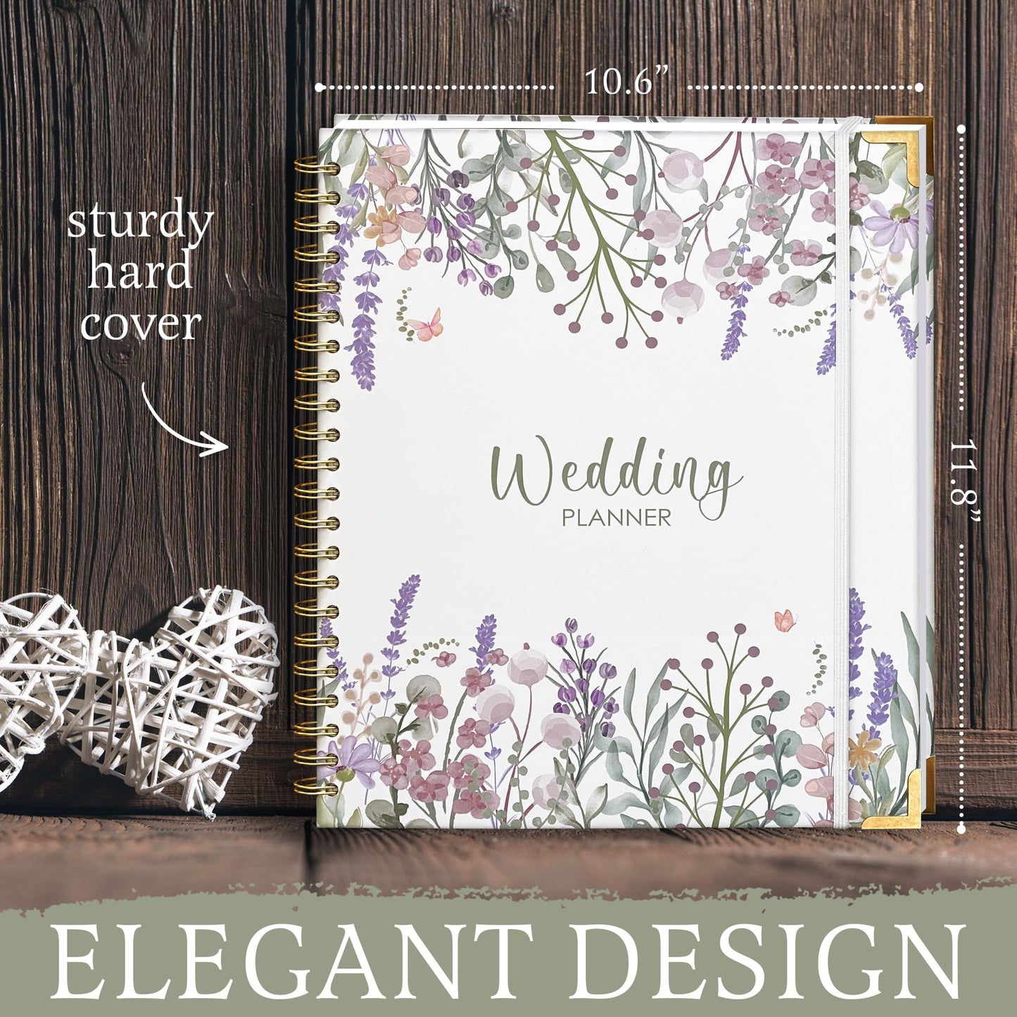 The Ultimate Premium Wedding Planner and Organizer for Brides: Hardcover Bridal Planning Book with Soft Floral Design, 162 Pages, 11.8 x 10.6 Inches, Monthly Countdown Calendar, Checklists, Timelines, Budgeting & Keepsake Features