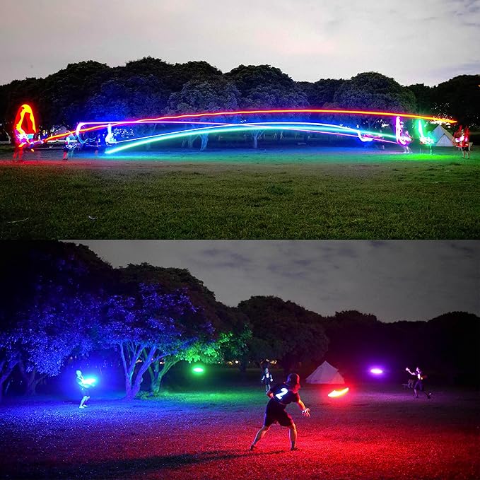 TOSY Bundle of 2 - Flying Disc 108 LEDs - RGB Black + Green