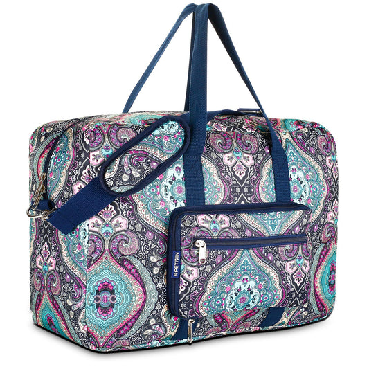 F.FETIVIN Weekender Carry On Bag Travel Duffle Medium Overnight Bag for Women(Green Floral)