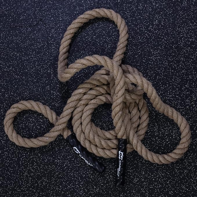 Capelli Sport Battling Ropes, Workout Battle Ropes for Strength Training and Cardio, Brown, 20 ft Length