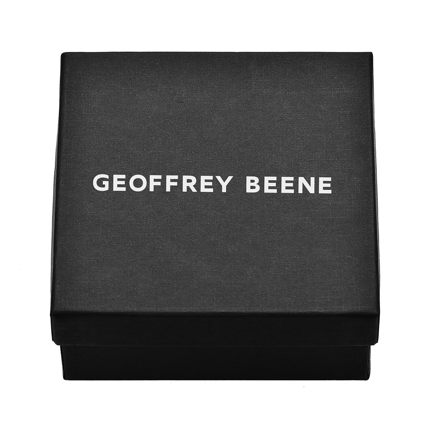 Geoffrey Beene Men's Braided Genuine Leather Bracelet with Stainless Steel Closure (Brown, Gold)
