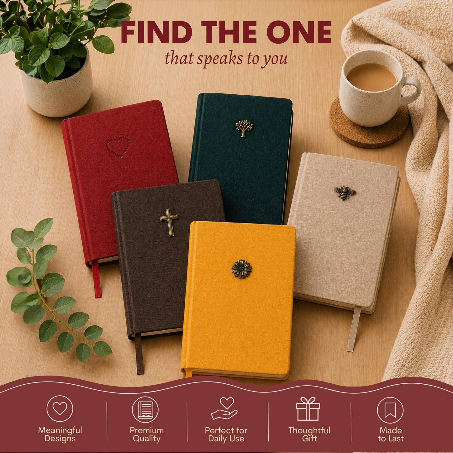 WORLD TRAVELER Journal Notebook - 5x7 Inches 256 Ruled Pages Blank Lined Faux Leather Journal Hard Cover Notebooks for Work Diary and Writing