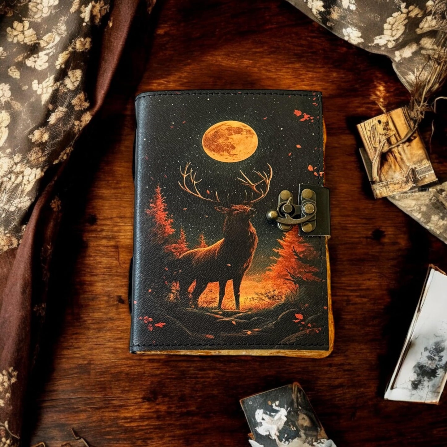 Blank Spell Book Of Shadows Deer hunting antler Grimoire Leather Bound Journal Book of shadows Journal Wiccan Notebook Log book Antique Witchcraft Supplies Daily Journal Adventure Greek Mythology Goddess