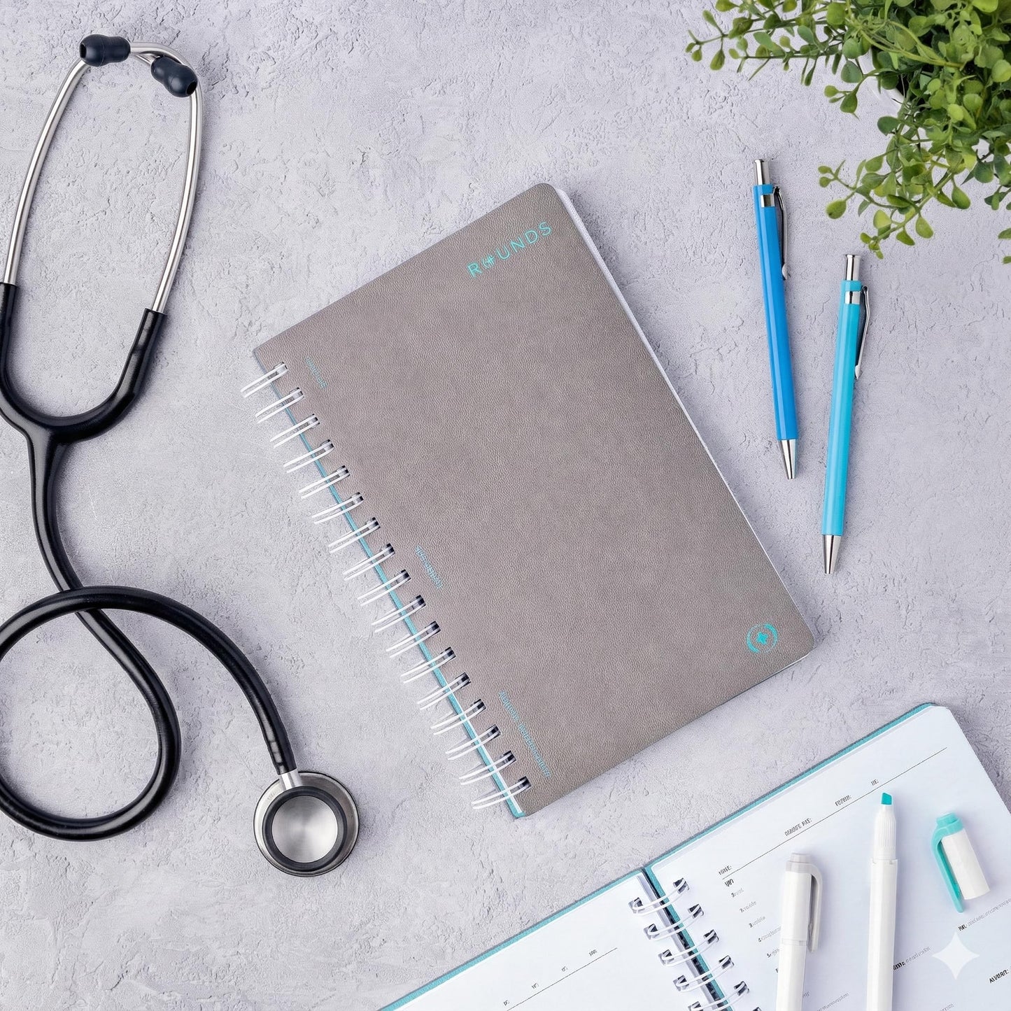 H&P Notebook Spacious Medical History and Physical Notebook (8.5" x 5.5") 110 Templates Minimalist Leather Cover